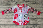 Tongue Red Long Sleeves Baby Bubble Cute Girl's Romper