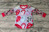 Tongue Red Long Sleeves Baby Bubble Cute Girl's Romper