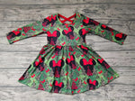 Christmas Tree Castle mouse Leopard Cute Green Red Girl's Dress