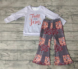 GSPO0126 New Fall For Jesus Grey Girl's Set