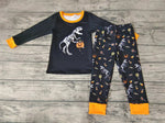 SALE BLP0015 Halloween Dinosaur Pumpkin Black Orange Boy's Set