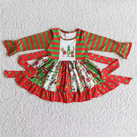 6 B3-5 Christmas Red Short Sleeves Twirl Dress