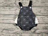 Halloween Spider Web Black Cute Baby Girl's Romper