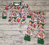 Christmas Cartoon Green Trees Boy's Set Pajamas