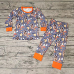 SALE BLP0039 Halloween Pumpkin Cow Boy's Set Pajamas