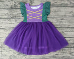 SALE GSD0129 New Design Princess Tulle Purple Green Cute Girl's Dress