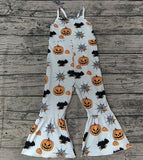 Halloween Pumpkin White Girl's Jumpsuit