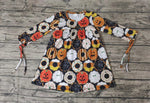 GLD0066 Halloween Pumpkin Donut Long Sleeves Girl's Dress