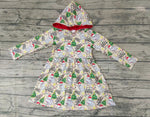 GLD0076 Christmas Hippo Trees Cute Hoodie Girl's Dress