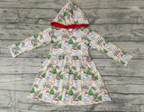 GLD0076 Christmas Hippo Trees Cute Hoodie Girl's Dress