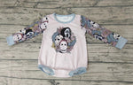 LR0082 Halloween Long Sleeves Flower Butterfly Baby Bubble Girl's Romper