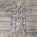 SALE LR0074 Western Cactus Cow Bull Zipper Sleepers Cute Baby Girl's Boy's Romper