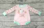 Halloween Long Sleeves Princess Patch Flower Pink Baby Bubble Girl's Romper