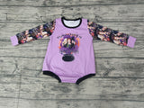 Halloween Long Sleeves Cartoon Purple Baby Bubble Girl's Romper