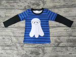 Boy's Halloween Ghost Purple Stripe Cute Shirt Top