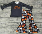 Happy Halloween Pumpkin Black Girl's Set