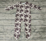 SALE LR0068 Western Brown Zipper Sleepers Cow Cute Baby Girl's Boy's Romper