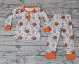 SALE BLP0048 Halloween Pumpkin Ghost Orange Boy's Set Pajamas