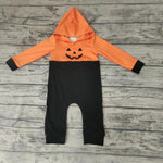 BLP0061 Halloween Smiley Orange Hoodie Cute Baby Boy's Romper