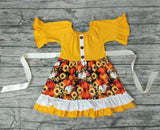 Preorder Pumpkin Fall Yellow Ruffled Belt Girl's Dress