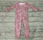 SALE LR0117 New Leopard Pink Sleepers Cute Baby Girl's Boy's Romper