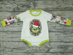 Christmas Green Flower Cute Baby Bubble Girl's Romper