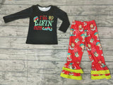 SALE GLP0155 Christmas I'M So ELFIN CUTE Red Black Girl's Set