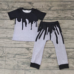 SALE BSPO0029  New Halloween Black Grey Boy's Set