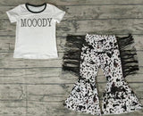 Fashion MOOODY White With Tassel Cow Girl's Set