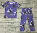 Halloween Cartoon Purple Boy's Set Pajamas