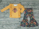 GLP0201 Thankful Turkey Flower Yellow Girl's Set