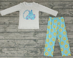 SALE BLP0058 New Top Scarers I'M A NATURAL Cartoon Blue Eyes Cute Boy's Set