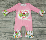 Christmas Pink Ruffled Baby Cute Girl's Romper