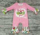 Christmas Pink Ruffled Baby Cute Girl's Romper