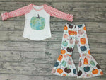 Fall Pumpkin Pink Dots Girl's Set