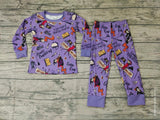 SALE BLP0035 Halloween Cartoon BREWING Purple Boy's Set Pajamas