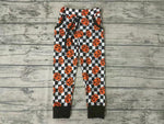 P0025 New Halloween Pumpkin Plaid Black Casual Trousers Pants