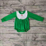 Christmas Santa Claus Green Baby Cute Girl's Romper