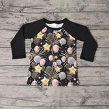 Boy's New Year Fireworks Balloons Cute Shirt Top