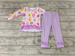 SALE Boutique Flower Purple Stripe Dots Girl's Set