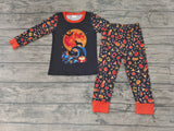 SALE BLP0024 Halloween Dog Pumpkin Bat Boy's Set Pajamas