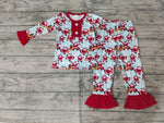 SALE GLP0082 Christmas Santa Claus Red Girl's Set Pajamas