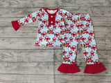 SALE GLP0082 Christmas Santa Claus Red Girl's Set Pajamas