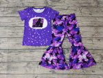 SALE GSPO0203 Halloween Cowboy Horse Riding Purple Girl's Set