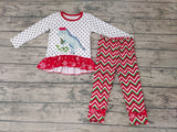 SALE GLP0226 Boutique Christmas Dinosaur Red Snowflake Girl's Set