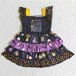 Halloween Multi-layer lace Dots Black Ruffles Girl's Dress