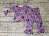 Halloween Cartoon BREWING Purple Girl's Set Pajamas