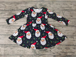 SALE GLD0102 Christmas Santa Claus Black Girl's Dress