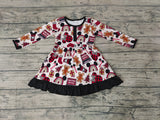 SALE GLD0124  Christmas Gingerbread Gift Black Cute Girl's Dress