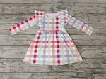 New Boutique Fall Plaid Ruffles Girl's Dress